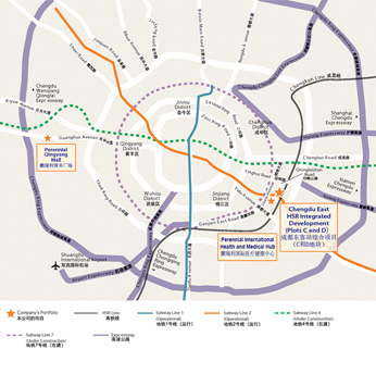 Location of Chengdu HSR Integrated Development Plot D